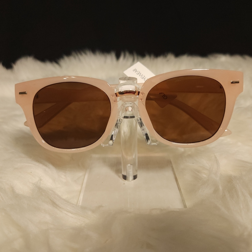 Retro Pink and Brown Oversized Sunglasses